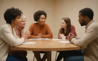 Un grupo de personas diversas se reunieron alrededor de una mesa