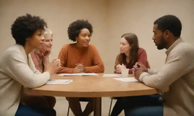 Un grupo de personas diversas se reunieron alrededor de una mesa