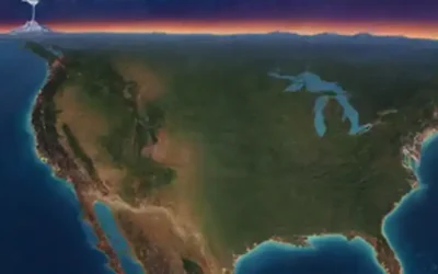 Mapa de América del Norte con colores vibrantes