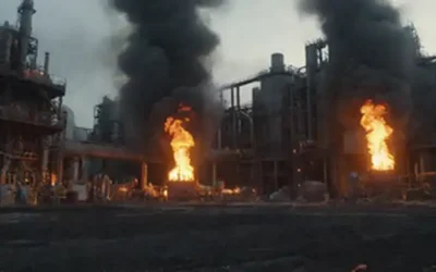 Una planta de procesamiento de combustibles fósiles