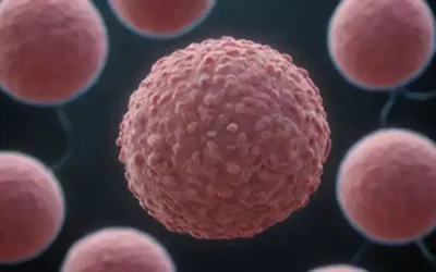 núcleo de células humanas 3D con desbloqueo de cromatina