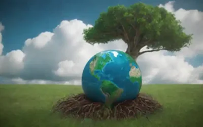 Un globo azul-verde