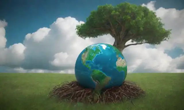 Un globo azul-verde