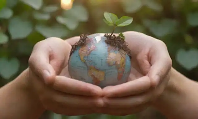 Unas manos suavemente agitando un globo
