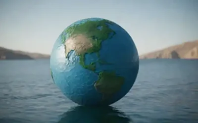 globo 3D con masa de tierra en forma de delta