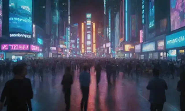 Un futurista paisaje urbano con luces de neón