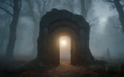 un vórtice giratorio de criaturas místicas