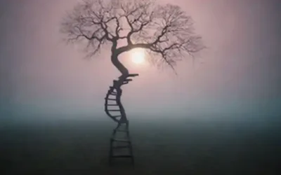 Un paisaje surrealista con un árbol paradójico