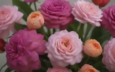 Un ramo de flores vibrantes con pétalos que se desenvuelven para revelar significados ocultos
