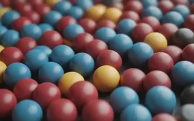 formas geométricas 3D mezcladas en armonía