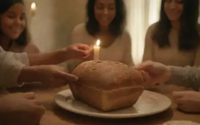 2 manos que sostienen un pan compartido