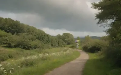 Un día soleado con nubes blancas suaves