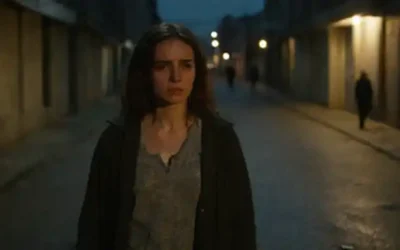 una mujer con una expresión dolorosa