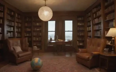 Una biblioteca caprichosa con estantes que rebosan con libros