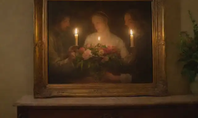 Pintura al óleo del siglo XVIII con un marco dorado sutil