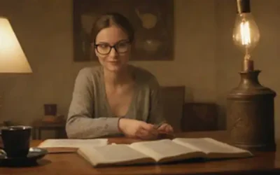 Una habitación cálida y acogedora con libros que recubren las paredes
