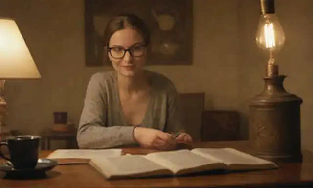 Una habitación cálida y acogedora con libros que recubren las paredes