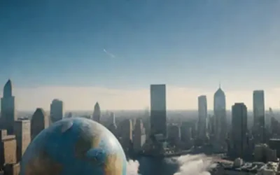 Manos de reloj 24 horas en movimiento circular alrededor del globo terráqueo