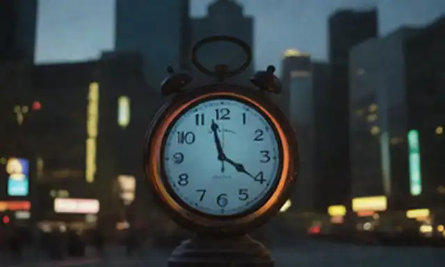 Reloj 24 horas, globo con zonas de tiempo marcadas, relojes en diferentes colores o formas para representar varias ubicaciones, personas de diversas culturas interactuando, paisaje urbano moderno con un toque de nostalgia, iluminación sutil para transmitir día y noche