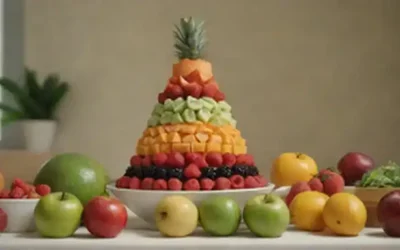 Frutas y verduras frescas en una mesa