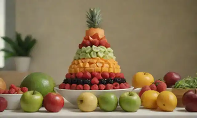 Frutas y verduras frescas en una mesa