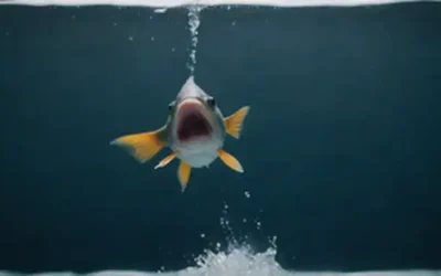Un pez saltando del agua