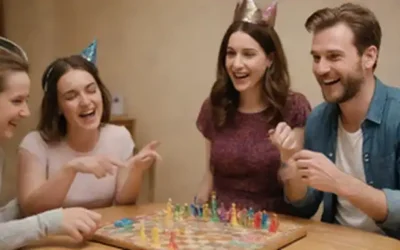 Un grupo de personas que juegan juegos de mesa