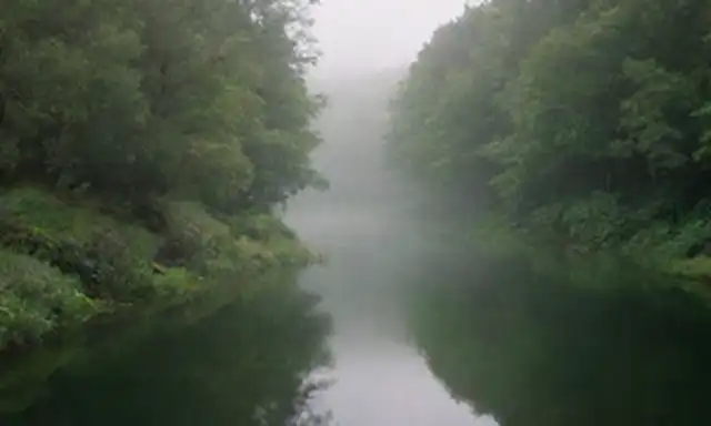 Un paisaje sereno con un río serpenteante