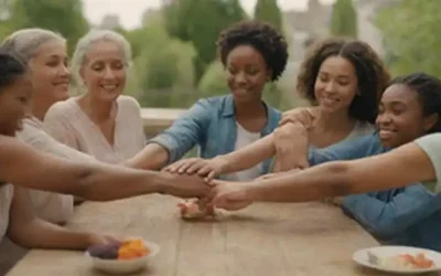 Un grupo de personas diversas se reunieron alrededor de una mesa