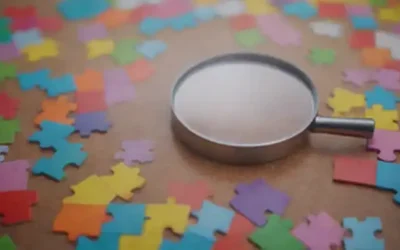 piezas de rompecabezas 3D con colores brillantes