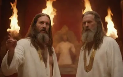2 figuras con pelo largo y barbas
