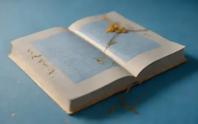 Libro de poesía 3D con páginas doradas