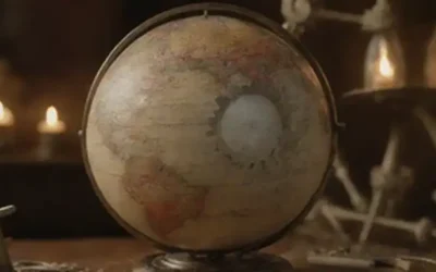 Un globo girando sobre un eje