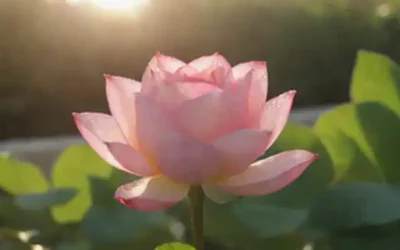 Una rosa delicada con pétalos se desarrolla como una flor de loto