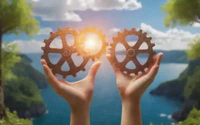 Piezas de rompecabezas 3D que se unen para formar un todo