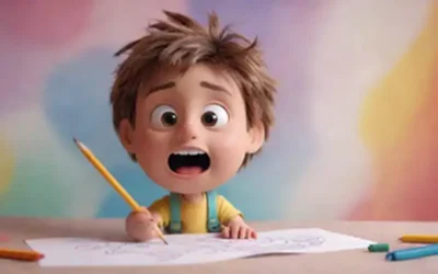 Un personaje de dibujos animados juguetono con una expresión enigmática