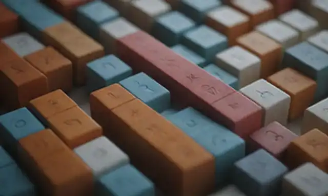 bloques 3D apilados en una cuadrícula