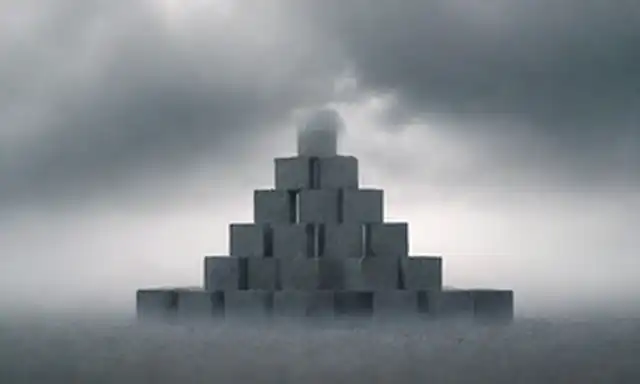 Cubos 3D que nacen de un fondo defectuoso