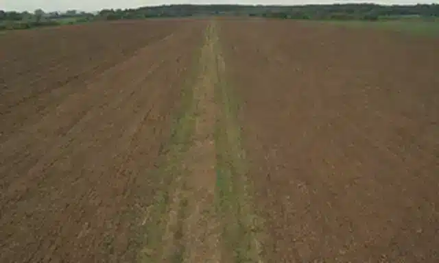 Un paisaje con una línea de demarcación clara